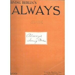 Always Sheet Music by Irving Berlin For Voice & Ukulele 1925 Antique